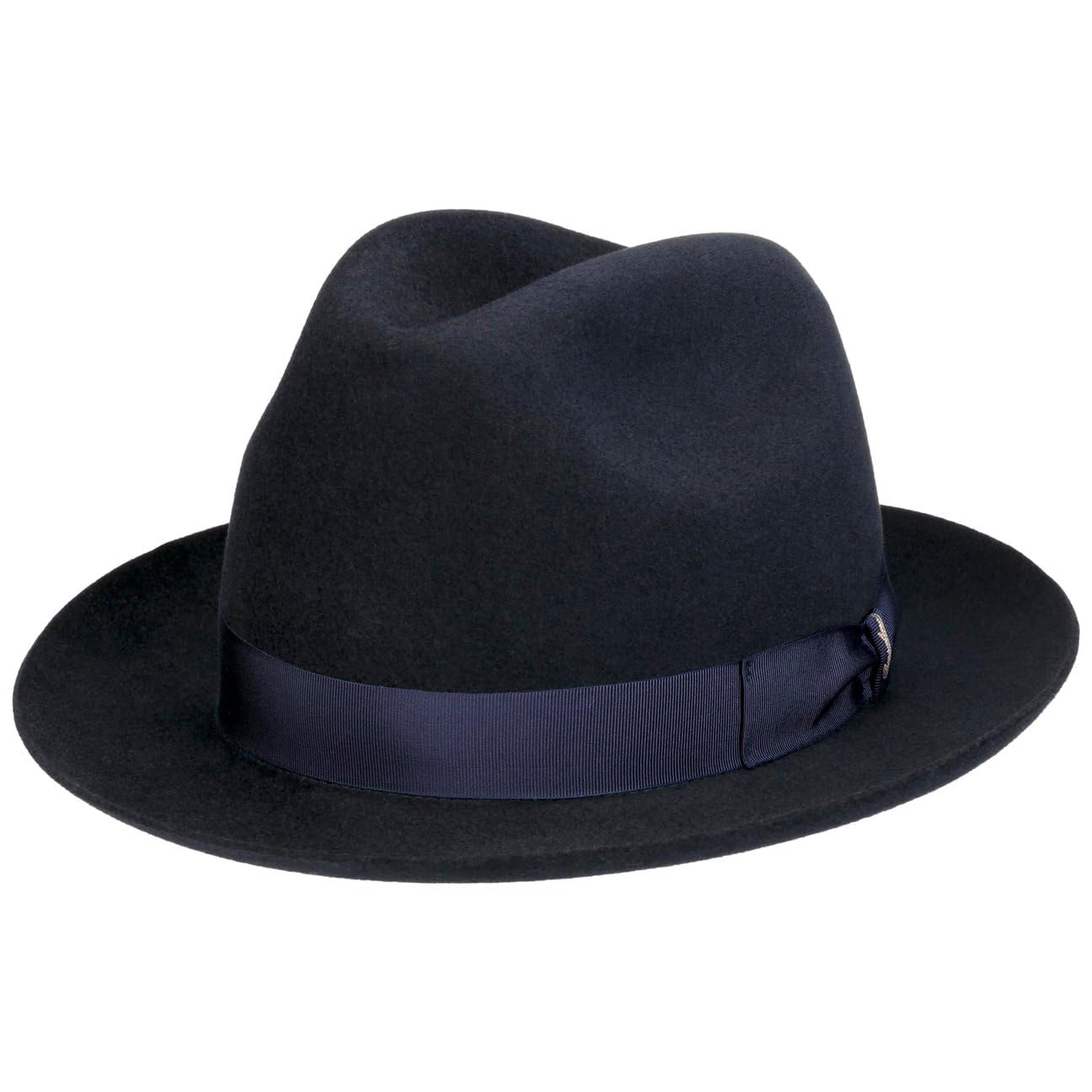 Borsalino Kapelusz z Filcu Sierści MarengoKobiety/Mężczyźni - Made in Italy wełniany filcowy siersci rypsowym paskiem Zima