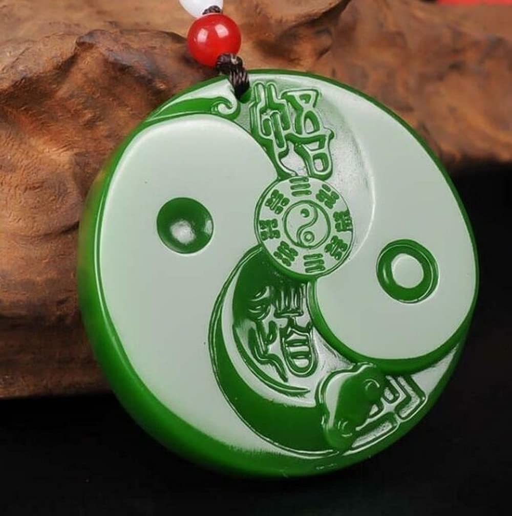 Naszyjnik z kamienia jadeitu, naturalny zielony wisiorek z jadeitu, ręcznie rzeźbione wisiorki, modny naszyjnik, biżuteria, szczęśliwy amulet/506