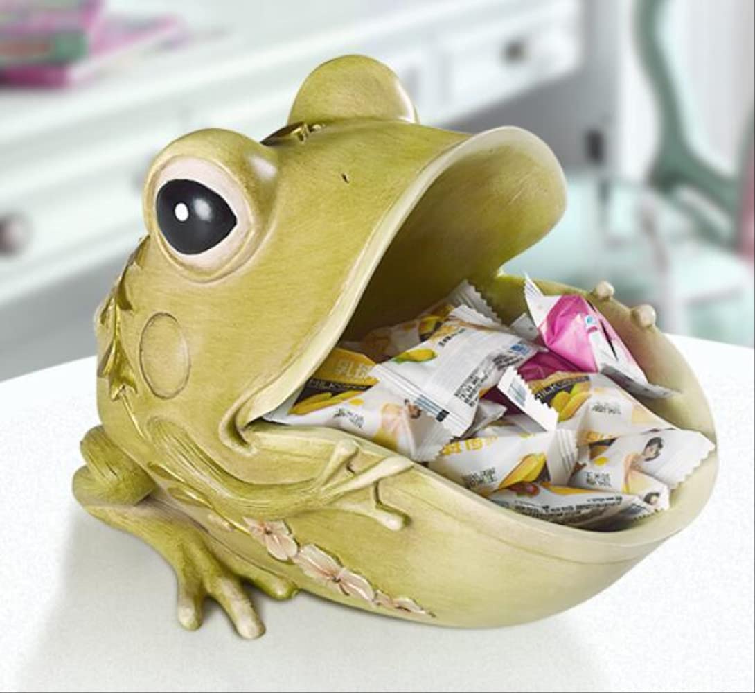 カエルの置物（小物入れ） Amazon.co.jp: 大きなカエルの置物大きな口のカエルの収納ボックス家の