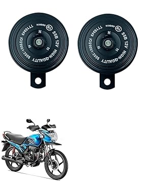 Znee Smart Motorcycle Horn Loud Sound Waterproof 12V 110DB (Set of 2) for Hero Passion Pro TR