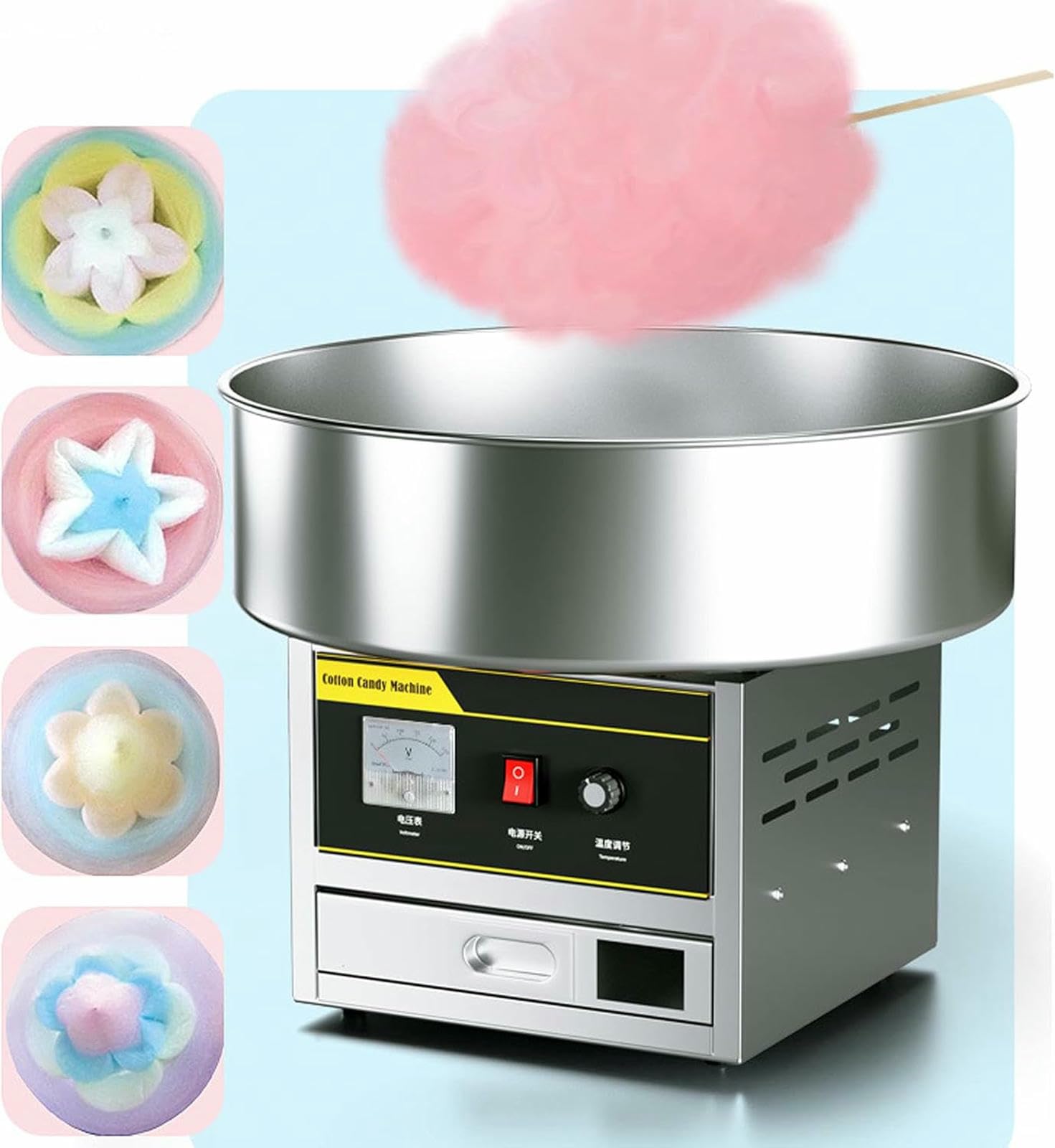 Mini máquina de algodón de azúcar, máquina automática para Hacer algodón de azúcar, máquina eléctrica de algodón de azúcar, para Fiestas de cumpleaños.
