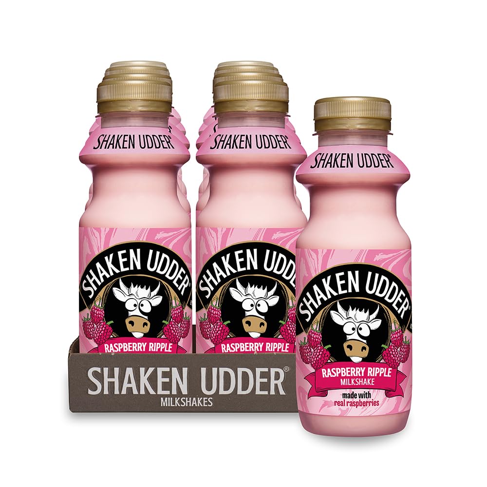 Shaken Udder - Raspberry Ripple Milkshake, 8 x 330ml