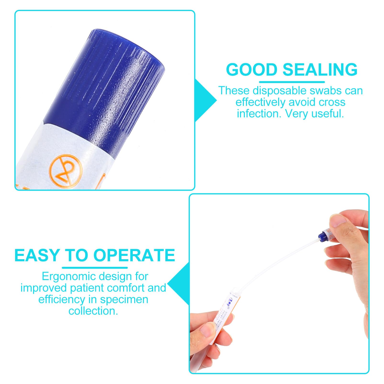 iplusmile Lot de 100 Écouvillon de Prélèvement Stérile 17,5cm, Bâtonnet Long en Bois et Coton à Usage Unique, Écouvillons Emballage Individuel pour Spécimen de Gorge, Test Médical et Laboratoire