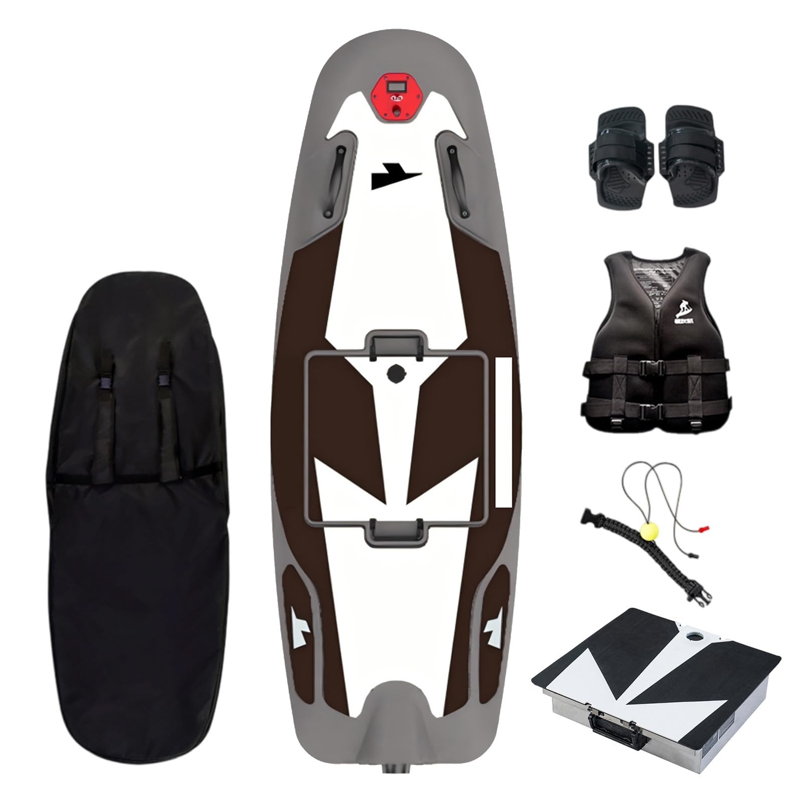 High-Speed Electric Surfboard 12/16 KW Water Jet Surf Board, Max-Speed of 48/65 KM/h, Battery Life of 55-100/60-120 Min, IP67 Waterproof, Competition-Grade Hydrofoil Board for Adult