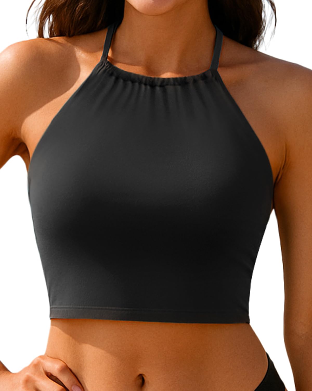 Women Swim Top - High Neck Bikini Top Only Halter Swimsuit Bathing Suit 2025