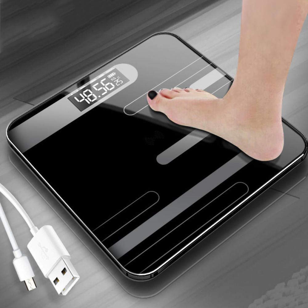 Waga łazienkowa, wagi elektroniczne inteligentne do łazienki, waga cyfrowa do pomiaru masy ciała, waga czarna 180 kg/400 funtów(