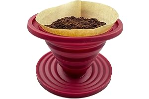 Collapsible Pour Over Coffee Dripper for Camp Coffee, Reusable Silicone Coffee Filter...