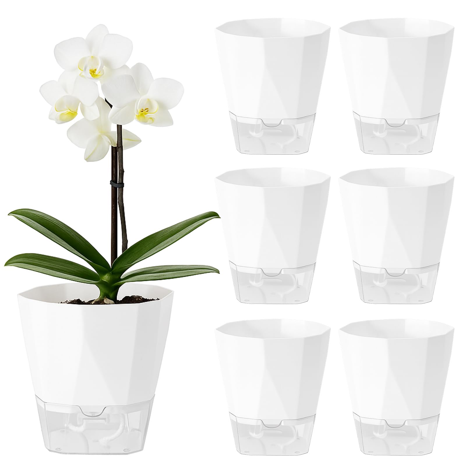 Planterhoma 6 Pack Self-Watering Pots 6 Inch