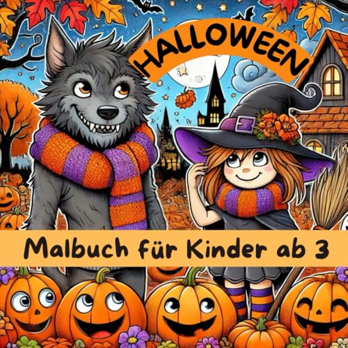 Bild: Halloween Malbuch Fr Kinder ab 3 Jahren: Niedliches Halloween-Malbuch fr Kinder ab 3 Jahren ? Geister, Krbisse, Hexen und mehr zum Ausmalen! Perfekt fr kreativen Malspa im Herbst. fr 5,99 EUR bei amazon.de