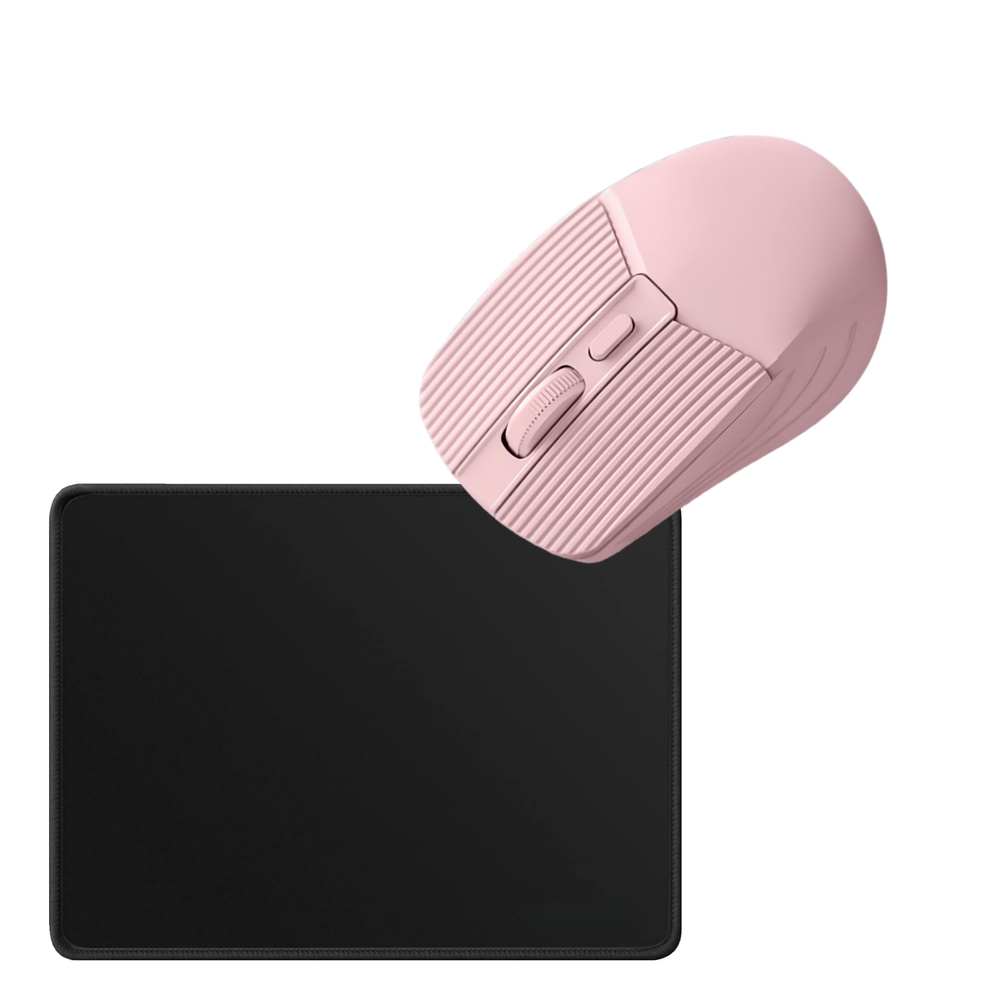 Ergonomic Bluetooth Mouse and Mouse Pad for Laptop Pink