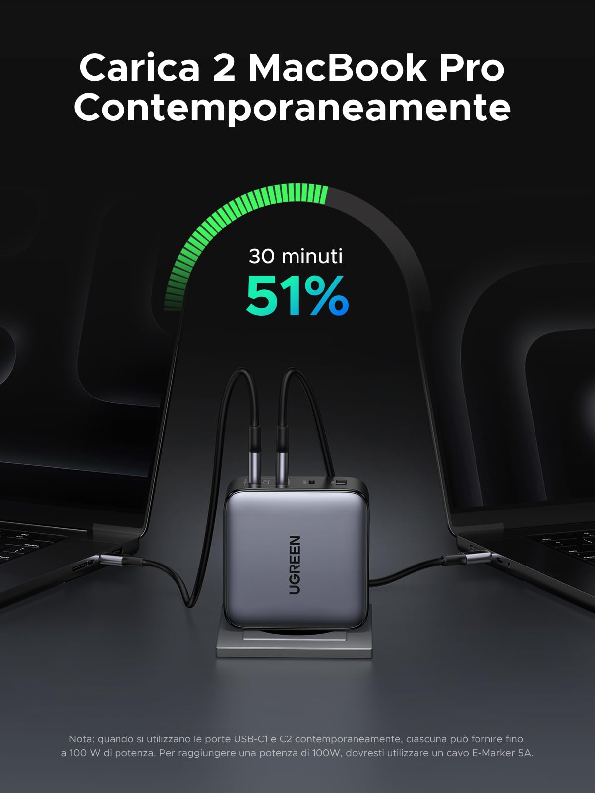 UGREEN Nexode 200W Caricatore USB C Carica Rapido 140W PD 3.1, Caricabatterie GaNInfinity Compatibile con iPhone 16 15 14 13 12, Galaxy PPS 45W S24 23 22 Ultra, Pixel, iPad, MacBook M4 M3