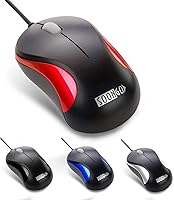 Vista 9 de SOONGO - Ratón óptico USB con cable para computadora portátil y uso doméstico, 2 unidades, compatible con computadoras portátiles, escritorio