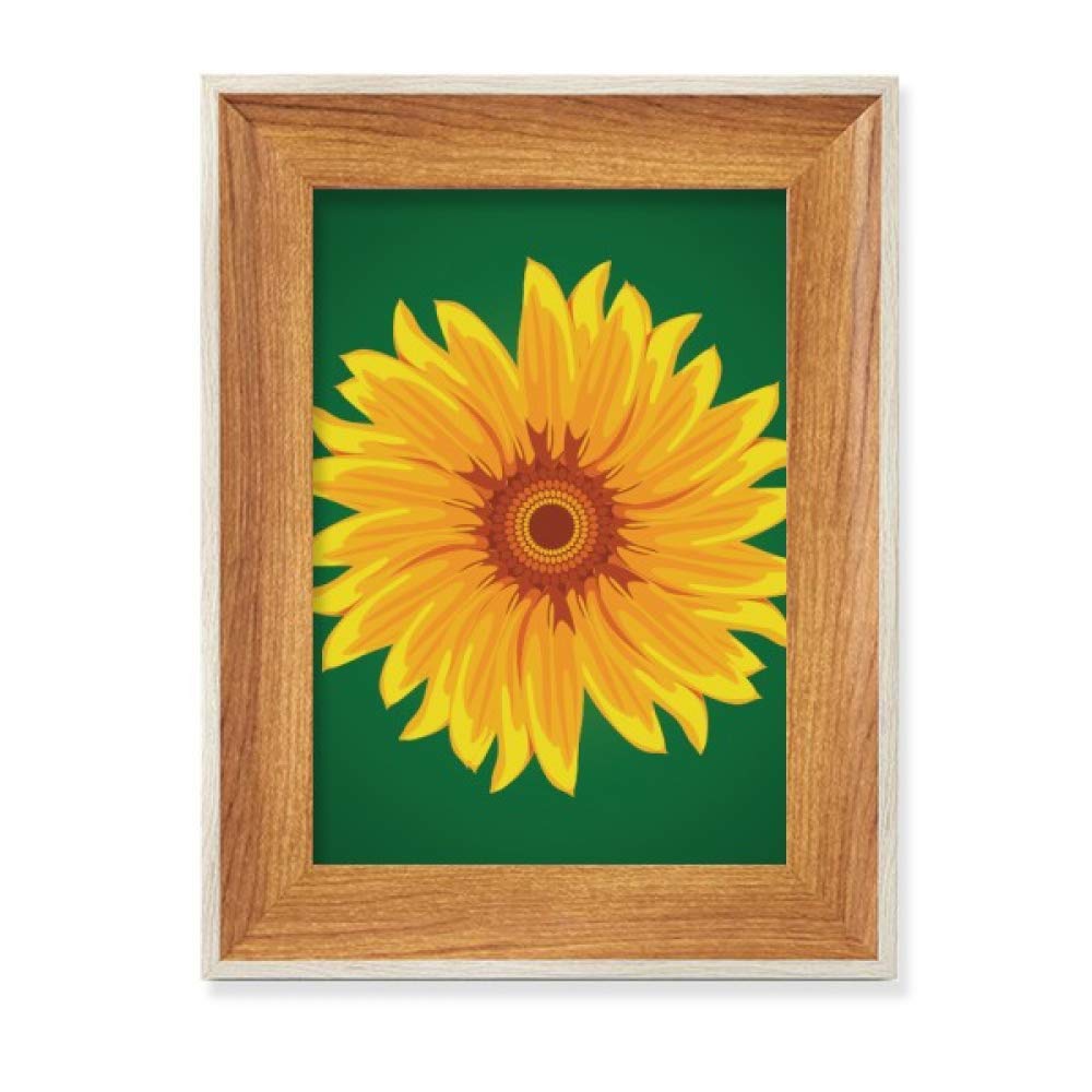 Tableau art peinture tournesol avec cadre de photo en bois
