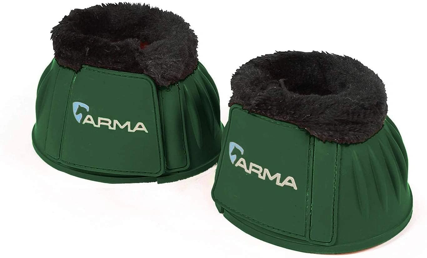 Shires Over Reach/Fleece Trim boots-134F, Green black fur, Cob