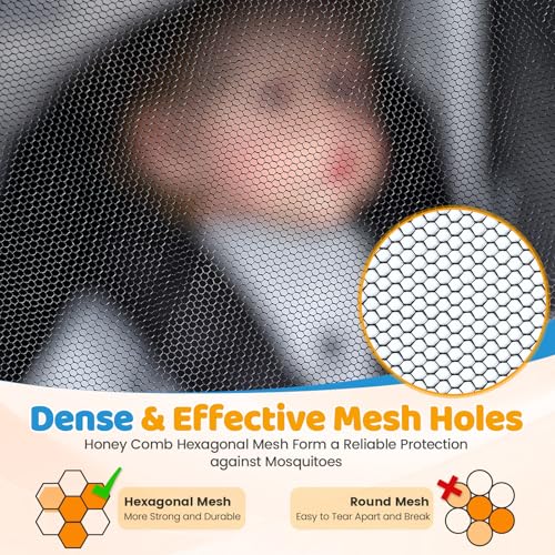 Image of Orzbow Mosquito Net for Baby Stroller Wagon, Black