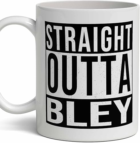 Regalo de apellido Bley. Taza de café personalizada con signo de apellido directo y personalizado. 11 onzas.