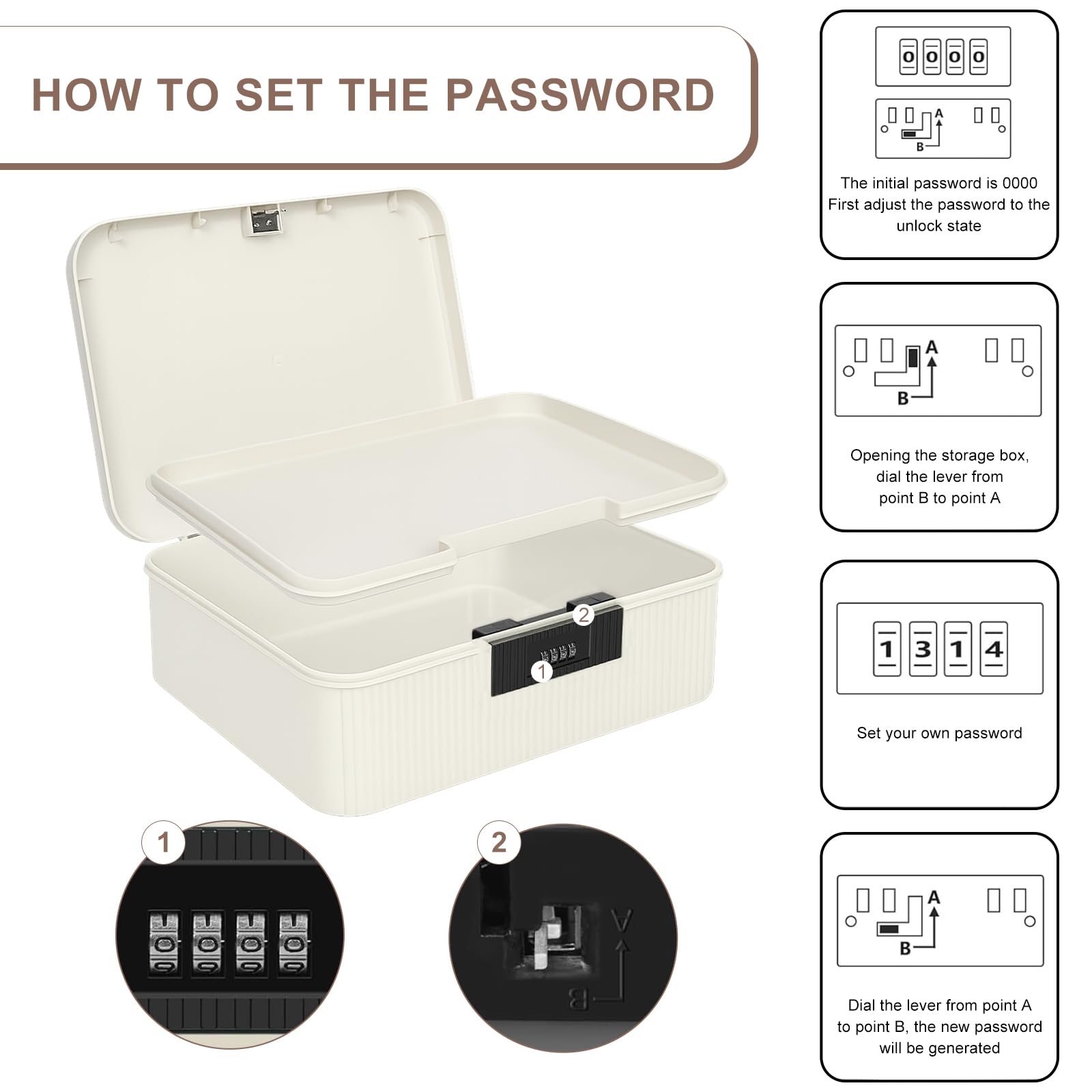 Lockabox Mini™ | Piccola scatola portaoggetti con serratura| Scatola con combinazione da 3 litri per alimenti, medicine e sicurezza domestica | Sicuro BPA (Nero