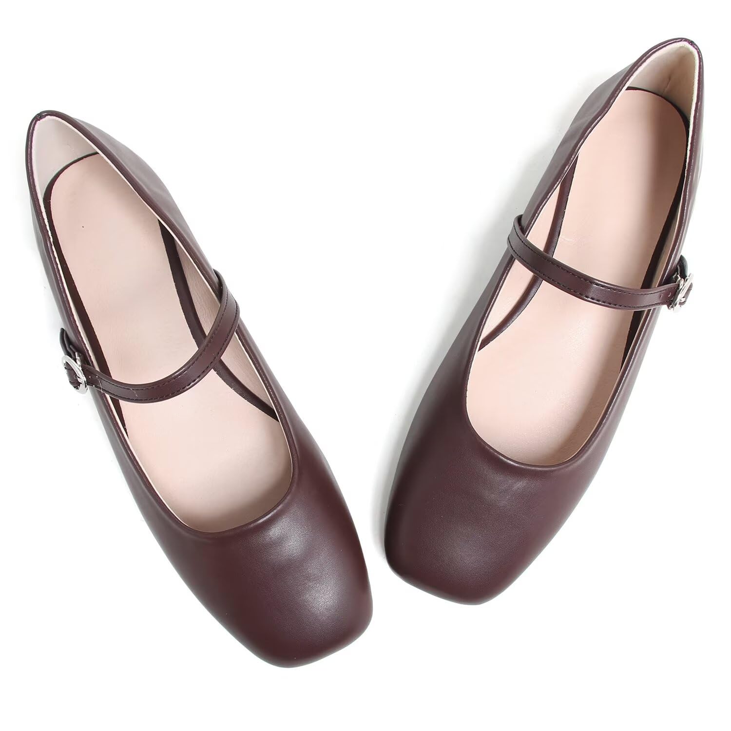 LUXINYU Women's Slip on Flats,Classy Round Toe Solid Classic Mary Jane Ballet Dance Shoes Soft Comfortable PU Flat Shoes