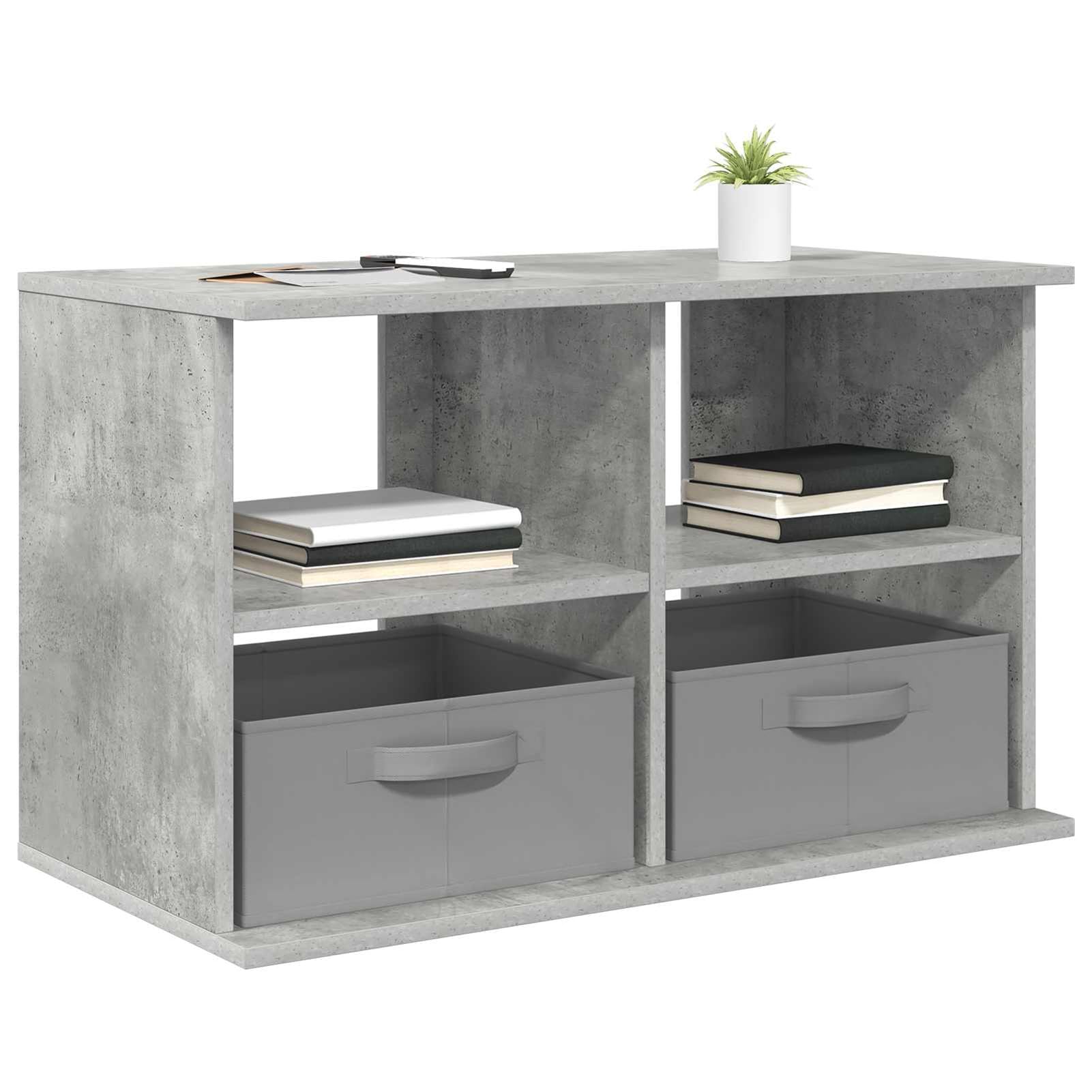Gecheer TV-Ständer mit Schubladen Beton Grau 79 x 40 x 48 cm, Fernsehschrank Fernsehtisch TV-Lowboard für Wohnzimmer Home-Cinema Gamerzimmer8000463