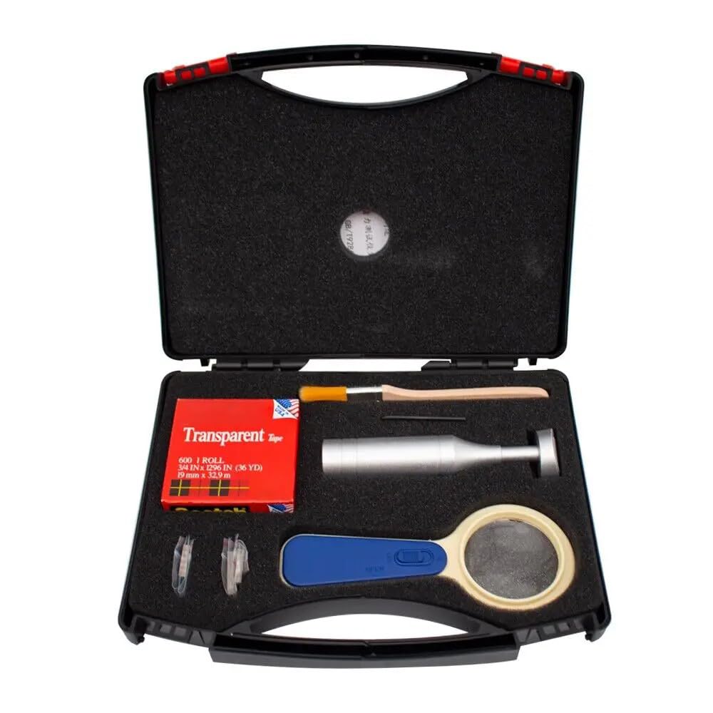 Toplionace Probador de Adherencia de Sombreado Cruzado Kits de Probador de Adherencia de Corte Transversal con Hojas de 1mm / 2mm / 3.0Mm, Lupa, Mango, Cepillo y Cinta de 3.0M