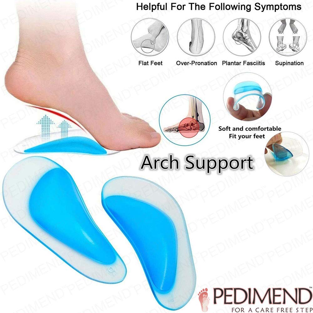 Pedimendtm 3 paia ortopediche inserti per archi caduti | arco pronazione supporti per piedi piatti | silica gel Foot Pad cuscino | soletta Ortottiche neuroma di Morton ammortizzatore