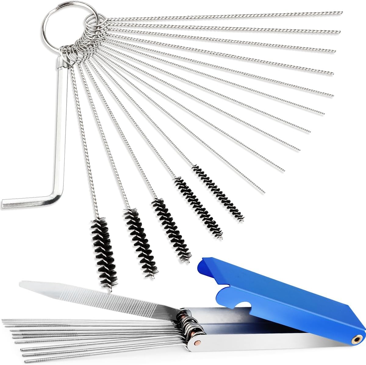 Valchoose Premium Jet Cleaning Brushes, Carb Carburetor Cleaners Made of Heavy Duty Density Nylon and Stainless Steel 13 Cleaning Wires Set + 5 Nylon Brushes + 10 Cleaning Needles Valchoose Premium Jet Cleaning Brushes, Carb Carburetor Cleaners Made of Heavy Duty Density Nylon and Stainless Steel 13 Cleaning Wires Set + 5 Nylon Brushes + 10 Cleaning Needles