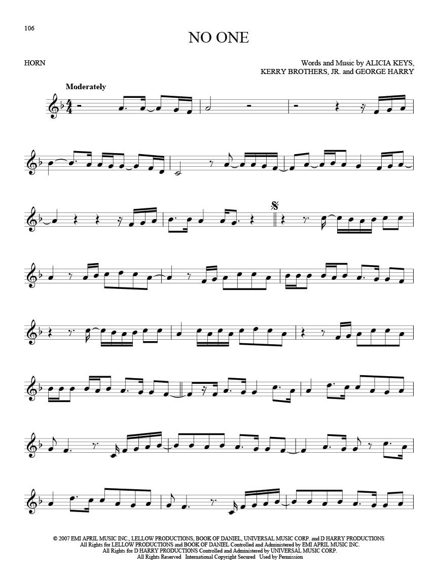 101 hit songs - for french horn - cor d'harmonie