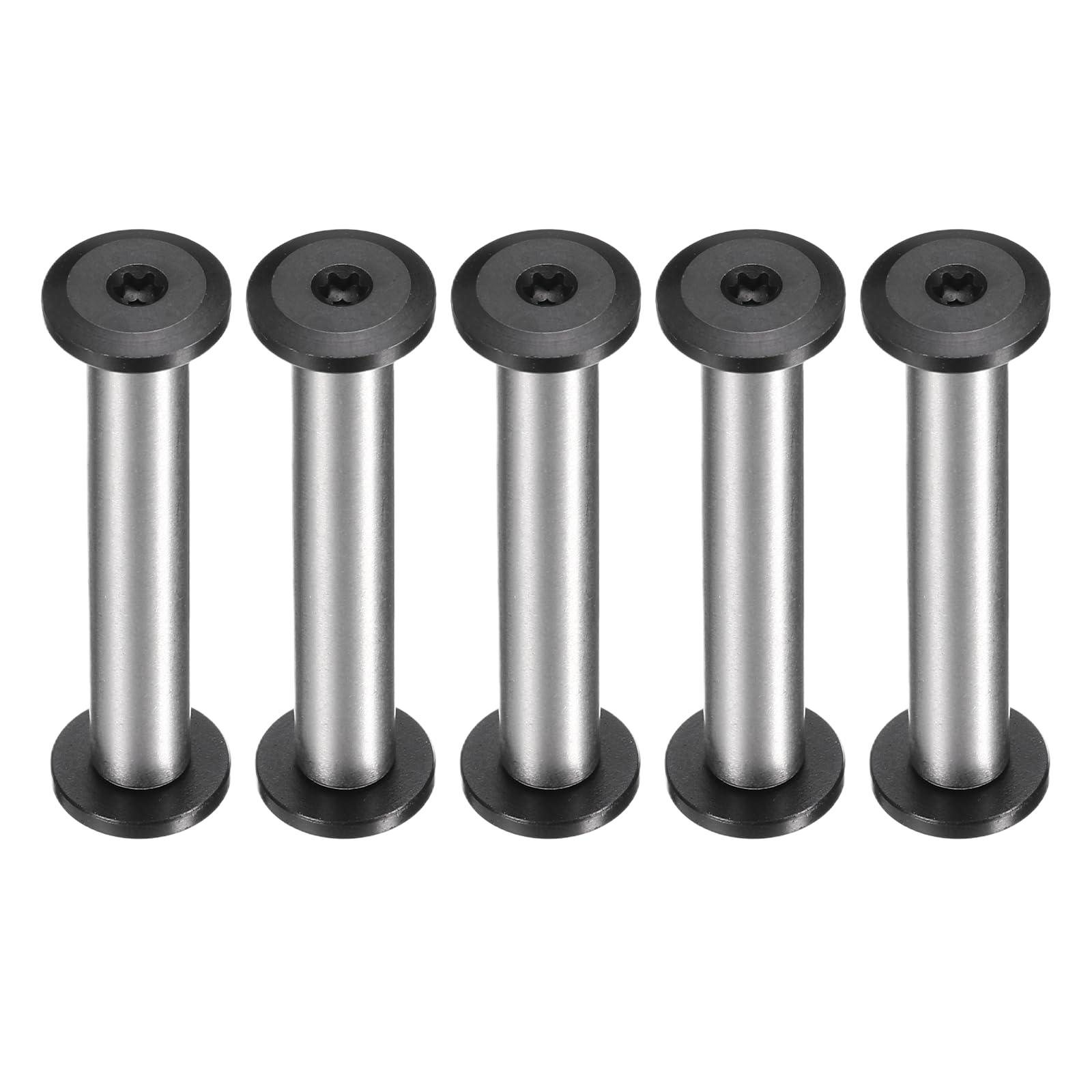 sourcing map 5pcs Knife Handle Screws 5 x 35mm M4 Torx Sink Head Stainless Steel Pocket Knife Pivot Pin Folding Knives Bolts Fasteners for Blade Fixing, Black/Silver