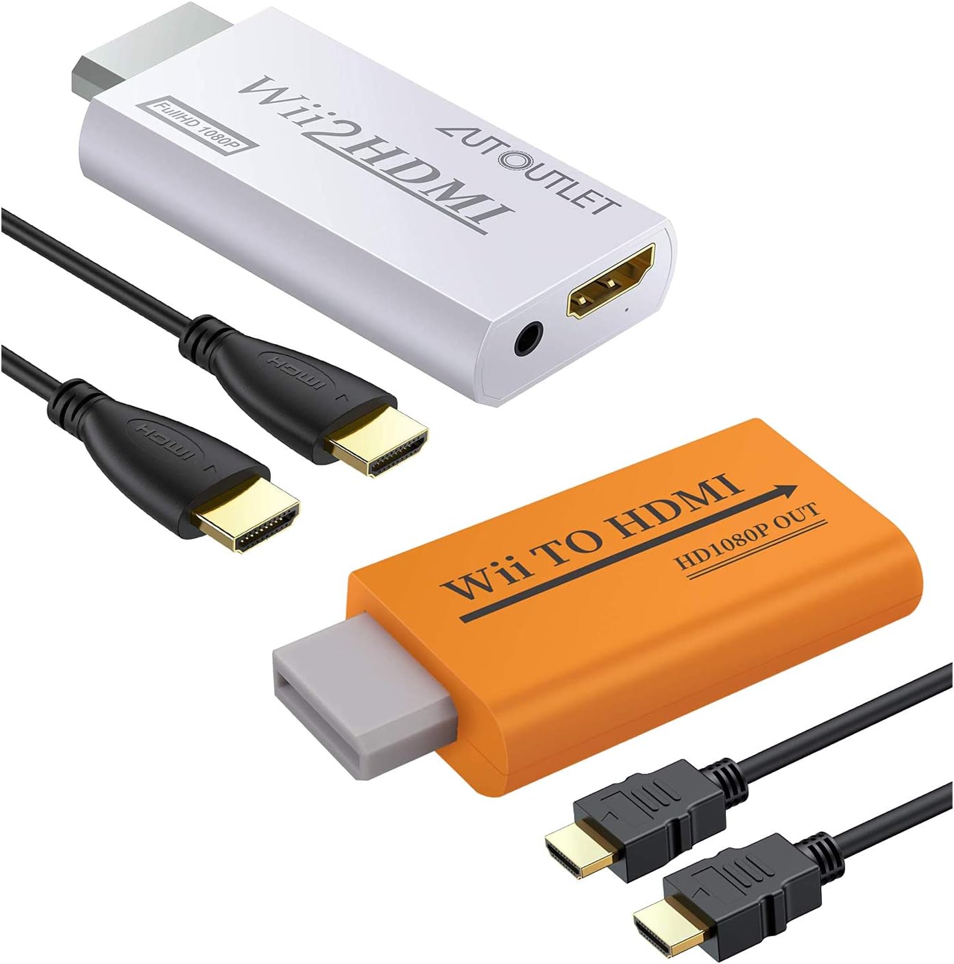 AUTOUTLET Wii to HDMI Converter Wii2HDMI 1M Cable for Smart
