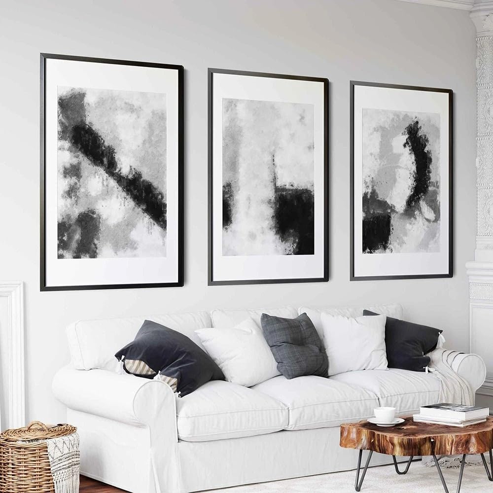 Wuhbcz Black Canvas Paints- Islamic Neutral Abstract Modern Posters Wall Art Canvas Painting Prints Picture For Living Kitchen Room Home Decoration Decor-60 * 80Cm/3Pcs (No Frame)