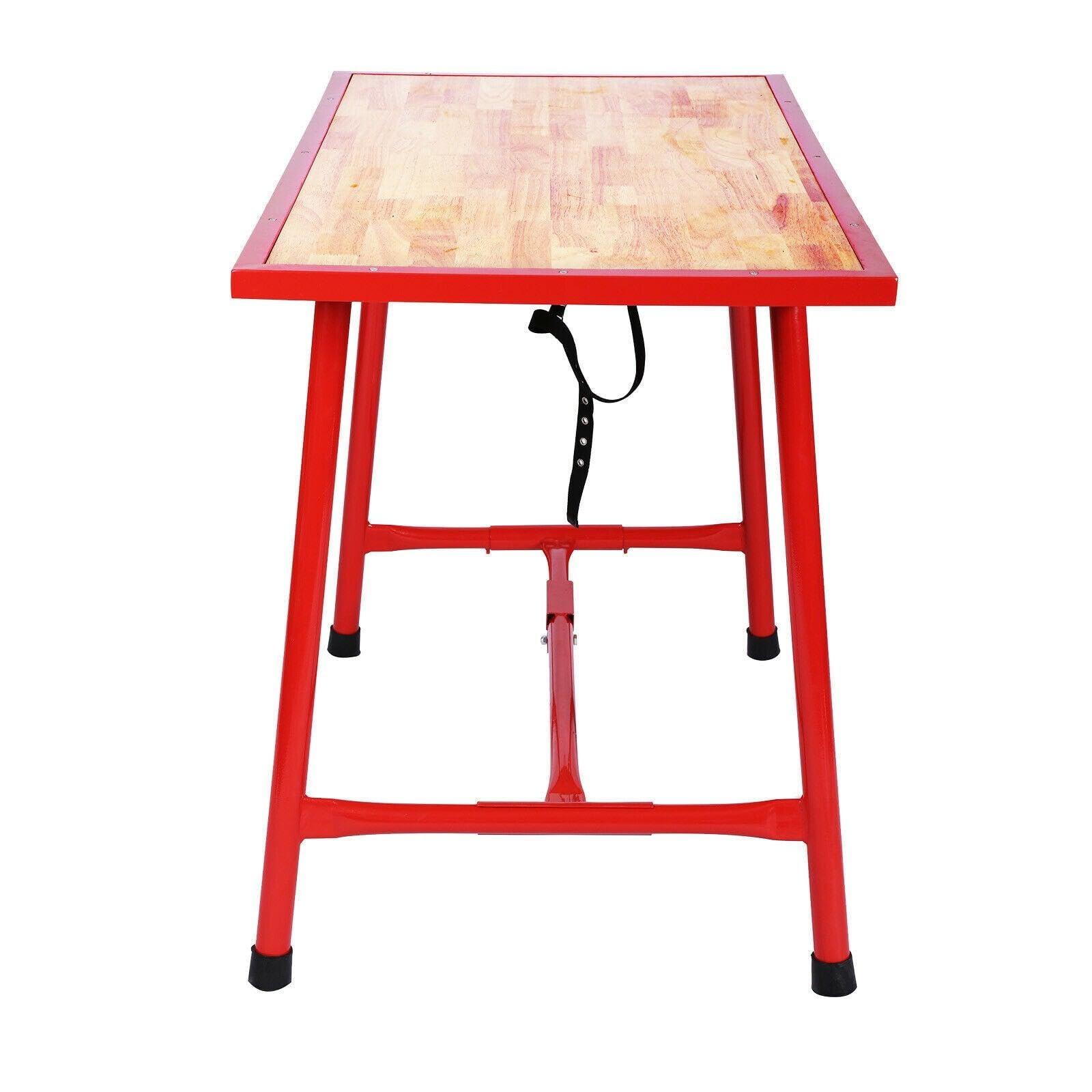Etabli Pliable Table d’Atelier Pliante Table de Travail 120 cm Bois 16_0000517