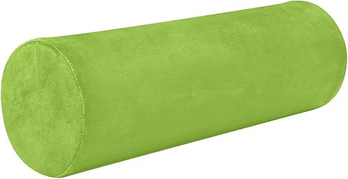 Burbuja Almohada cilíndrica redonda de color verde lima para aliviar el dolor de cuello, almohada de viaje cervical de espuma viscoelástica con