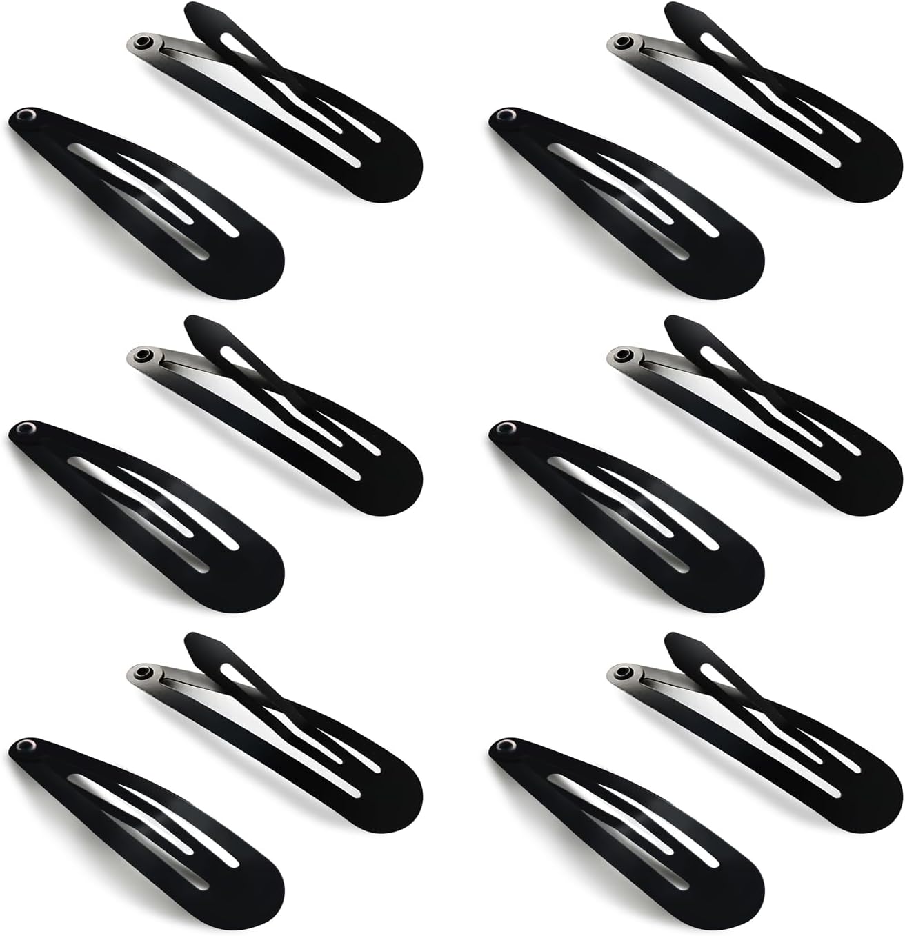 40 Pieces 2 Inch Black Metal Snap Hair Clips Nonslip Hair