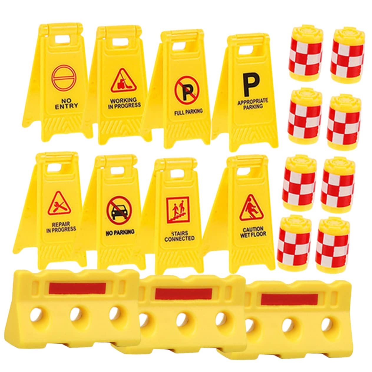 Mini Rbt Signs Dollhouse Road Props Toyvian 15pcs Mini Traffic Signs Road Sign Toy ...