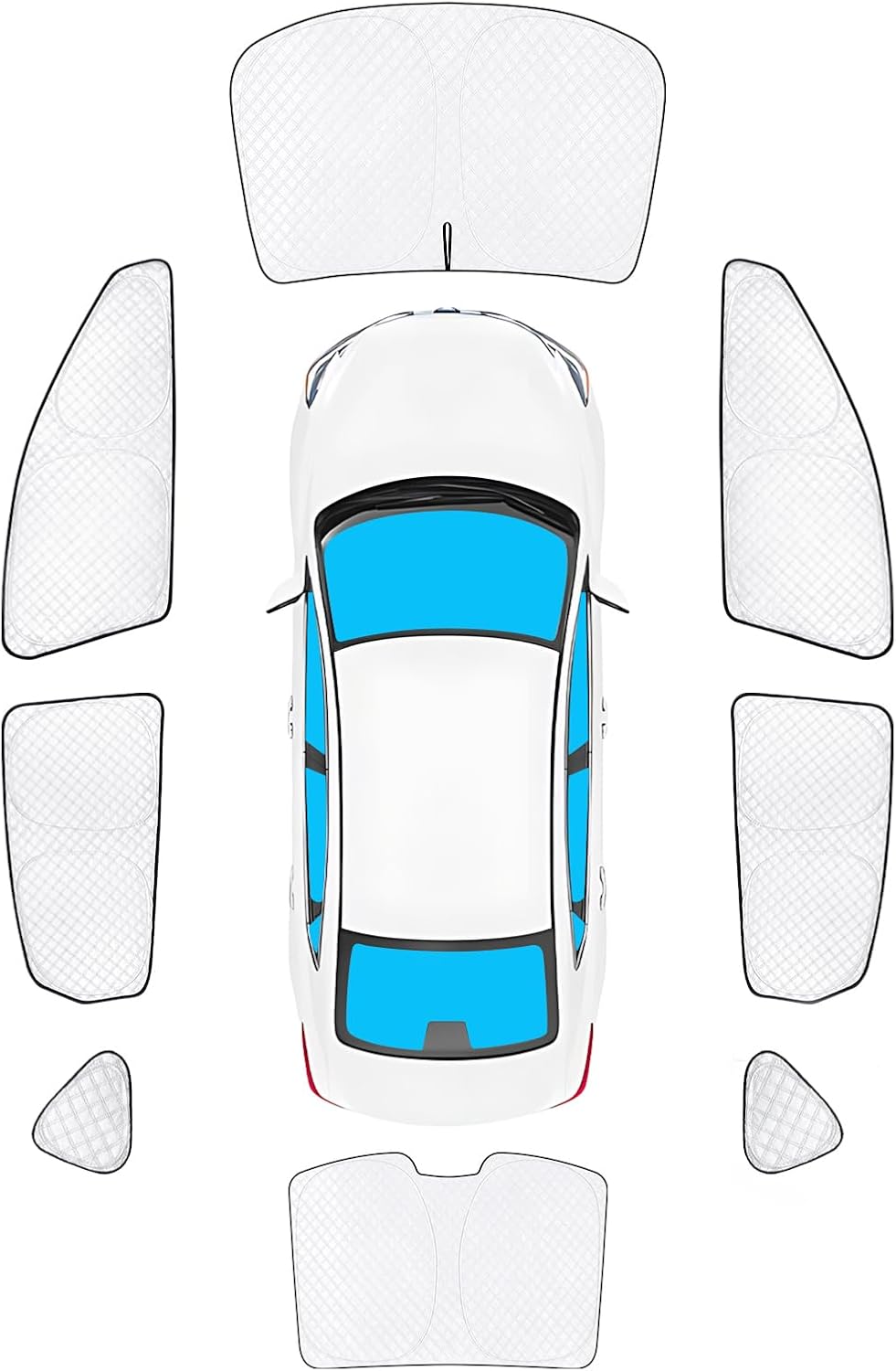 KMF 8pcs Thicken Full Window Sun Shades for Nissan Altima 2013-2018 Accessories,Car Window Covers Sunshade for Windshield Side Rear, UV Block and Privacy Blackout for Car Camping Outdoor
