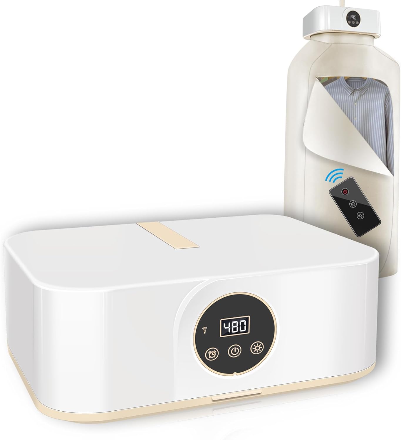 Portable Clothes Dryer - Mini Portable Laundry Dryer Machine for Apartments and Travelling, Hotel Room，white-beige color