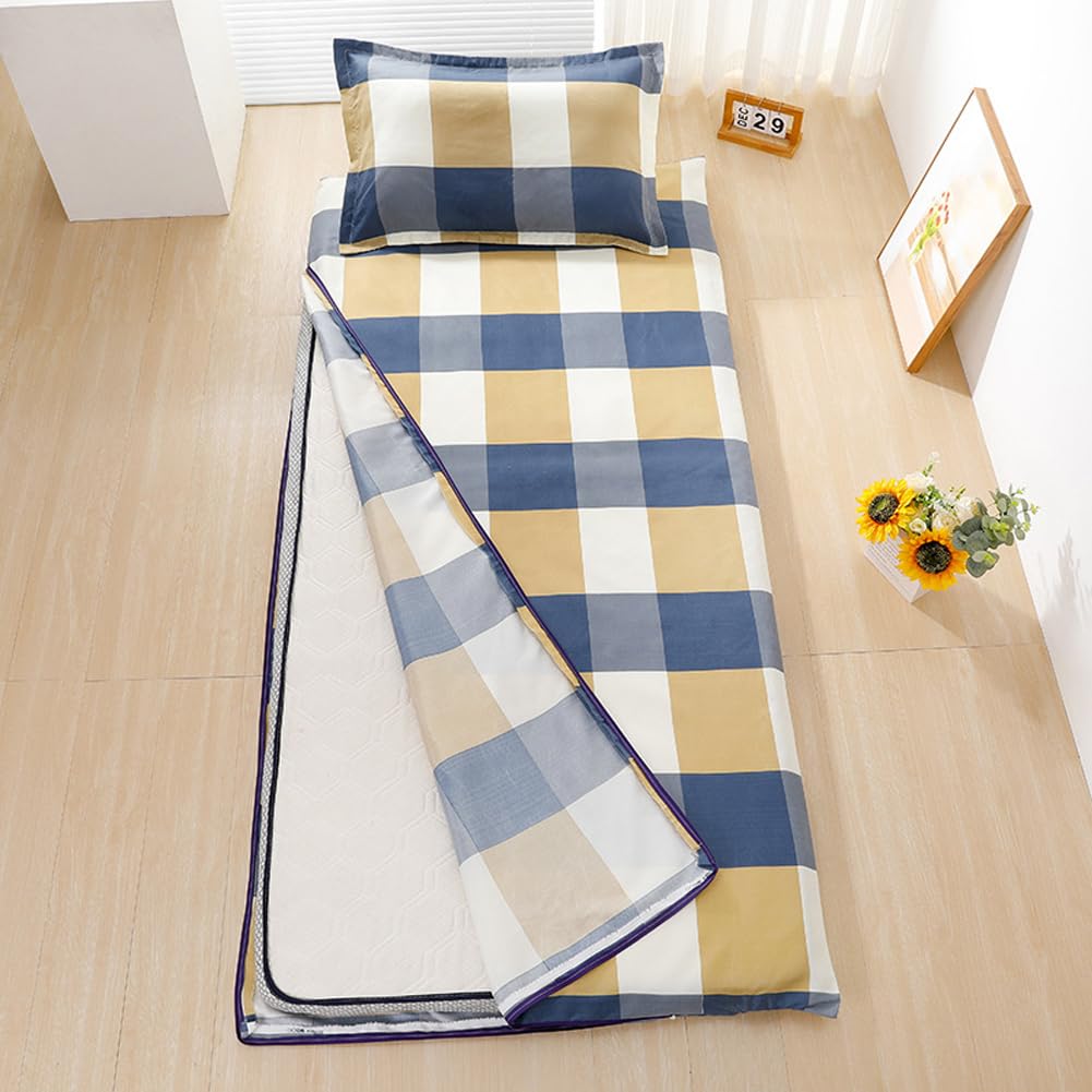 Floor Futon Mattress Cover with Zipper Noiseless Breathable Japanese Futon Mattress Protector Tatami Sleeping Mat Cover Washable Tatami