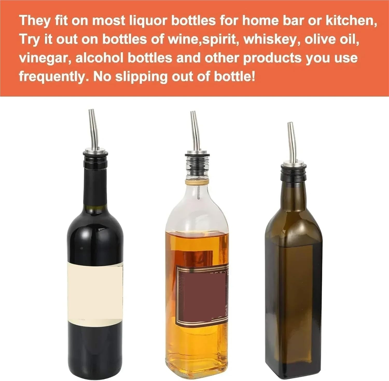 Bottle Pourers 20pcs Stainless Steel Stopper For Bottle Wine Pour Bar Cocktail Shaker Fancy Mouth Drain Accessories(Long cap)