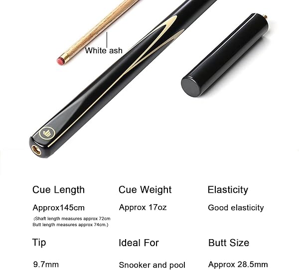 AONETIGER Queue de Billard 145 cm Embout 9.7mm 3 Pièces Professionnel Snooker Cue avec Extensions et 3/4 Tube/Étui Rigide Choisir - 3