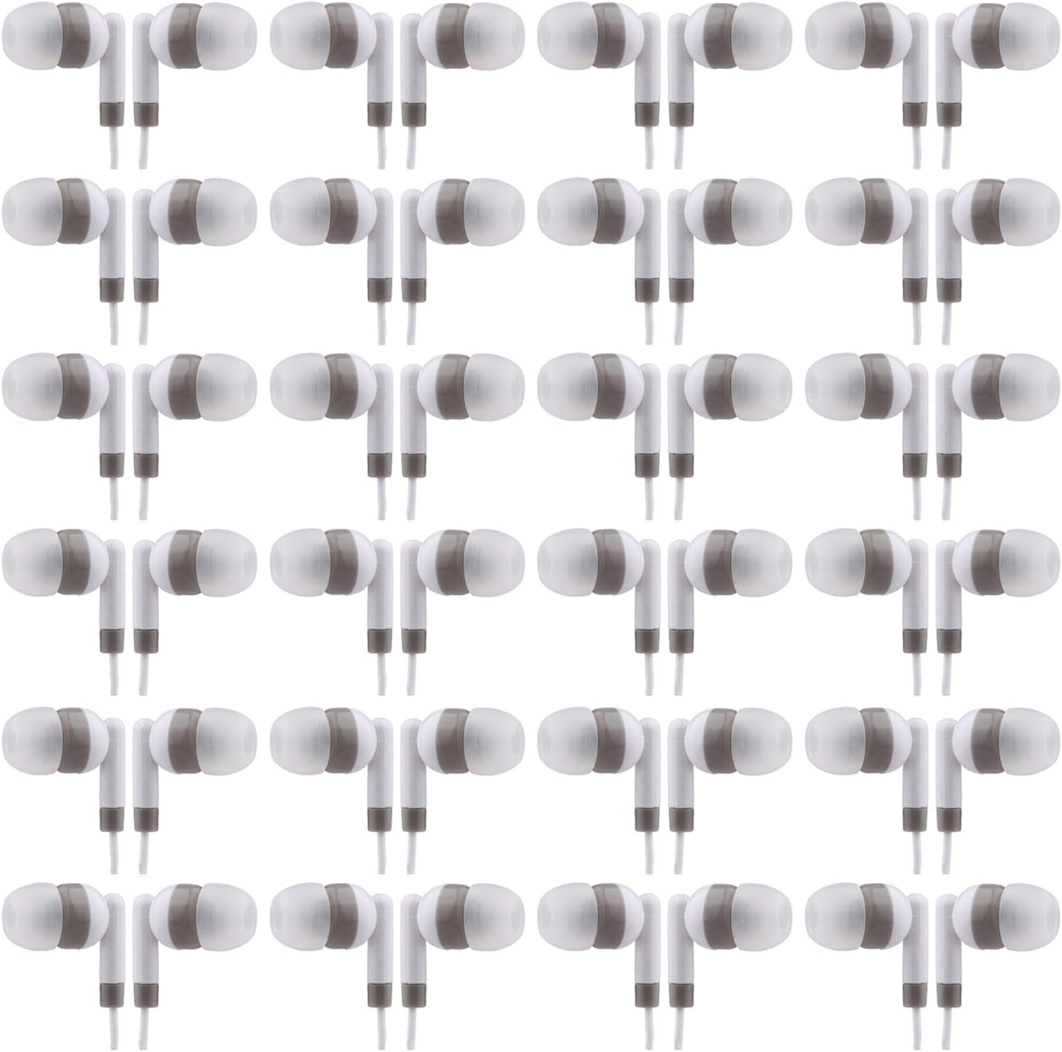 CN-Outlet Wholesale Bulk Earbuds Headphones Individually Bagged 100 Pack for iPhone, Android, MP3 Player White