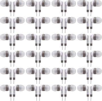 CN-Outlet Wholesale Bulk Earbuds Headphones Individually Bagged 100 Pack for iPhone, Android, MP3 Player White