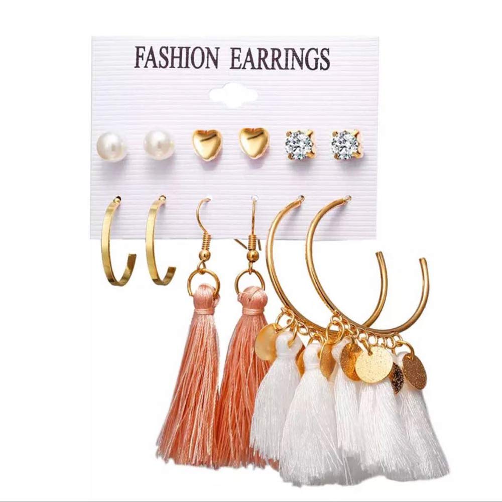 Stylish Tassel Studs Earrings - Multicolour