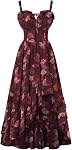 SCARLET DARKNESS Floral Corset Dress for Women 2026 Summer Wedding Guest Milkmaid Sundress with Pockets