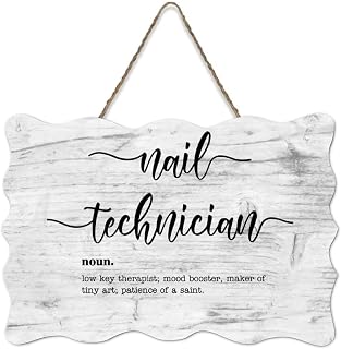 Guangpat Nail Technician Definition Meaning Wood Sign Nail Technician Definition Wood Plaque Farmhouse Decor Wall Art Wall Hanger Sign for Home Kitchen Living Room Coffee Bar 8x12 inch
