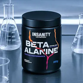 Beta Alanina Premium 100% Pura, 125 Doses, Reduz Fadiga Muscular, Aumenta Resistência, Matéria-Prima Importada, Marca INSANITY