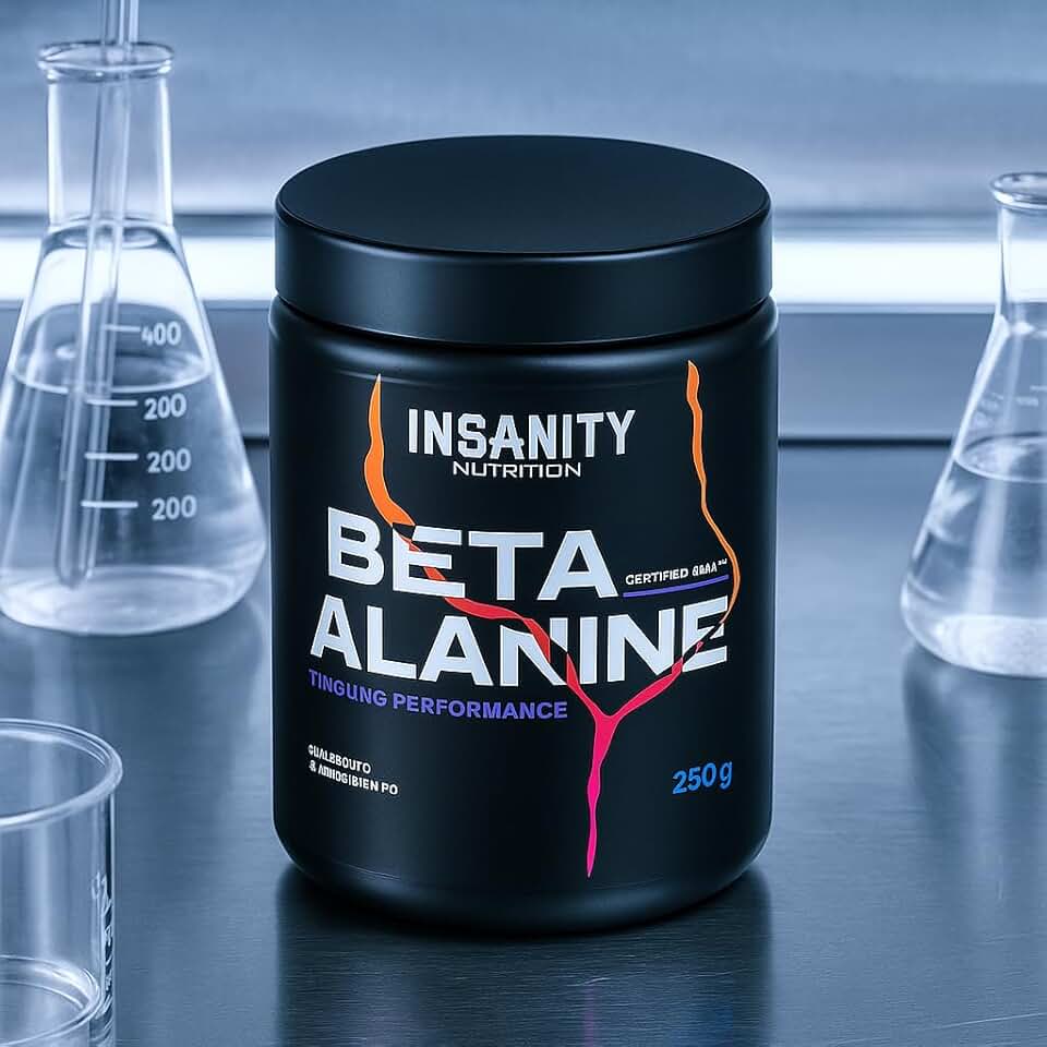 Beta Alanina Premium 100% Pura, 125 Doses, Reduz Fadiga Muscular, Aumenta Resistência, Matéria-Prima Importada, Marca INSANITY
