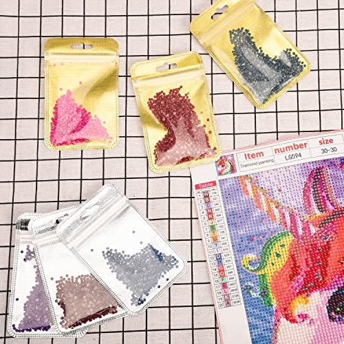 Jomnvo 100 Pieces Diamond Painting Ziplock Bags Diamond Painting Accessories Diamond Painting Tools Delicate Bags, 8 * 13cm