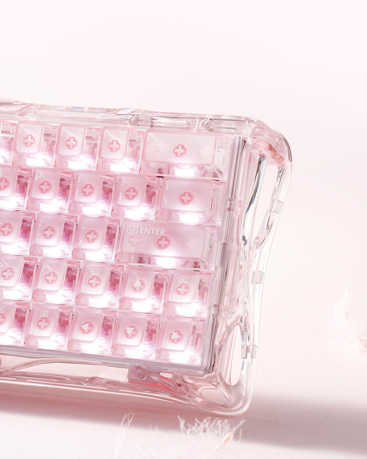 GravaStar Mercury V60 Clavier Gaming magnétique, 8000 Hz Polling Rate, Rapid Trigger Switches Hall Effect, Précision 0,005 mm, Hot-Swap, RGB– Rose Cristal