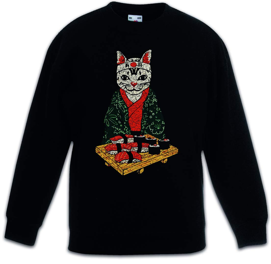 Pullover sushi lover cat noir cadeau original garçon fille