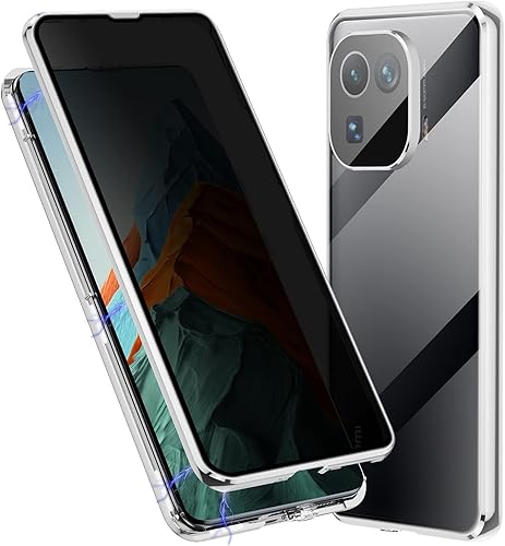 Funda antiespía para Xiaomi Mi 11 Pro Jonwelsy Cubierta de vidrio templado de privacidad frontal y trasera de 360 grados pantalla antimiradas
